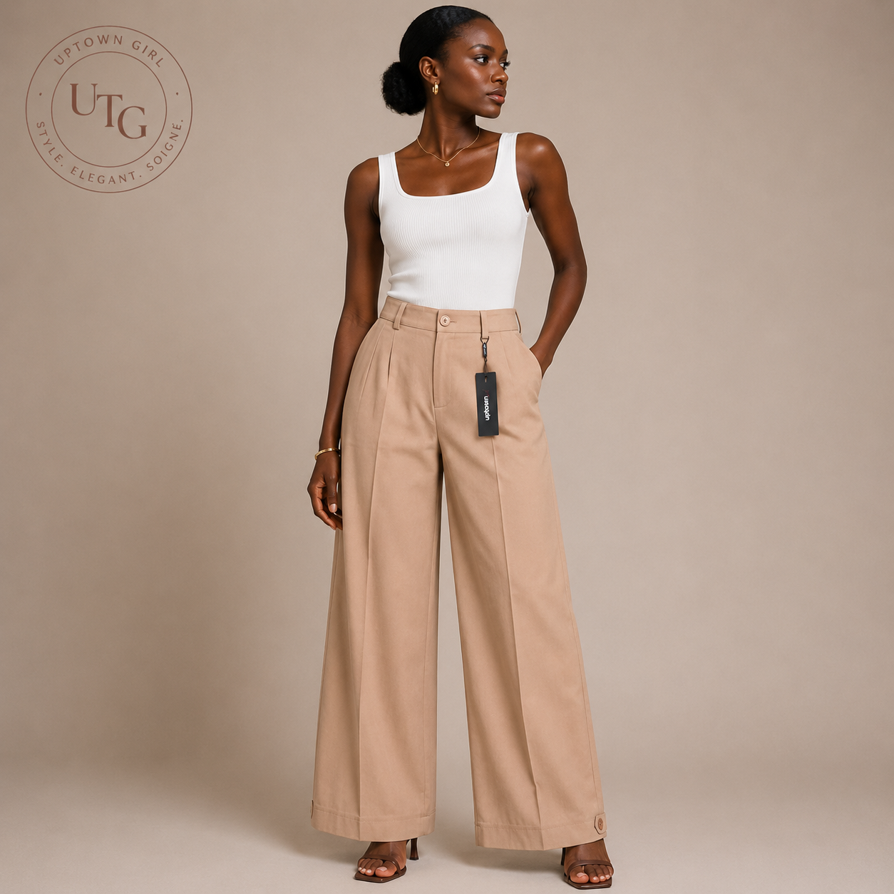 Tailored Wide-Leg Trousers - Image 3